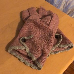 Anthropologie pink gloves